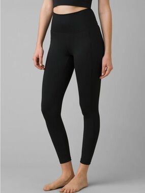 Prana Women’s Becksa 7/8 Solid Black Ribbed Leggings - Small
